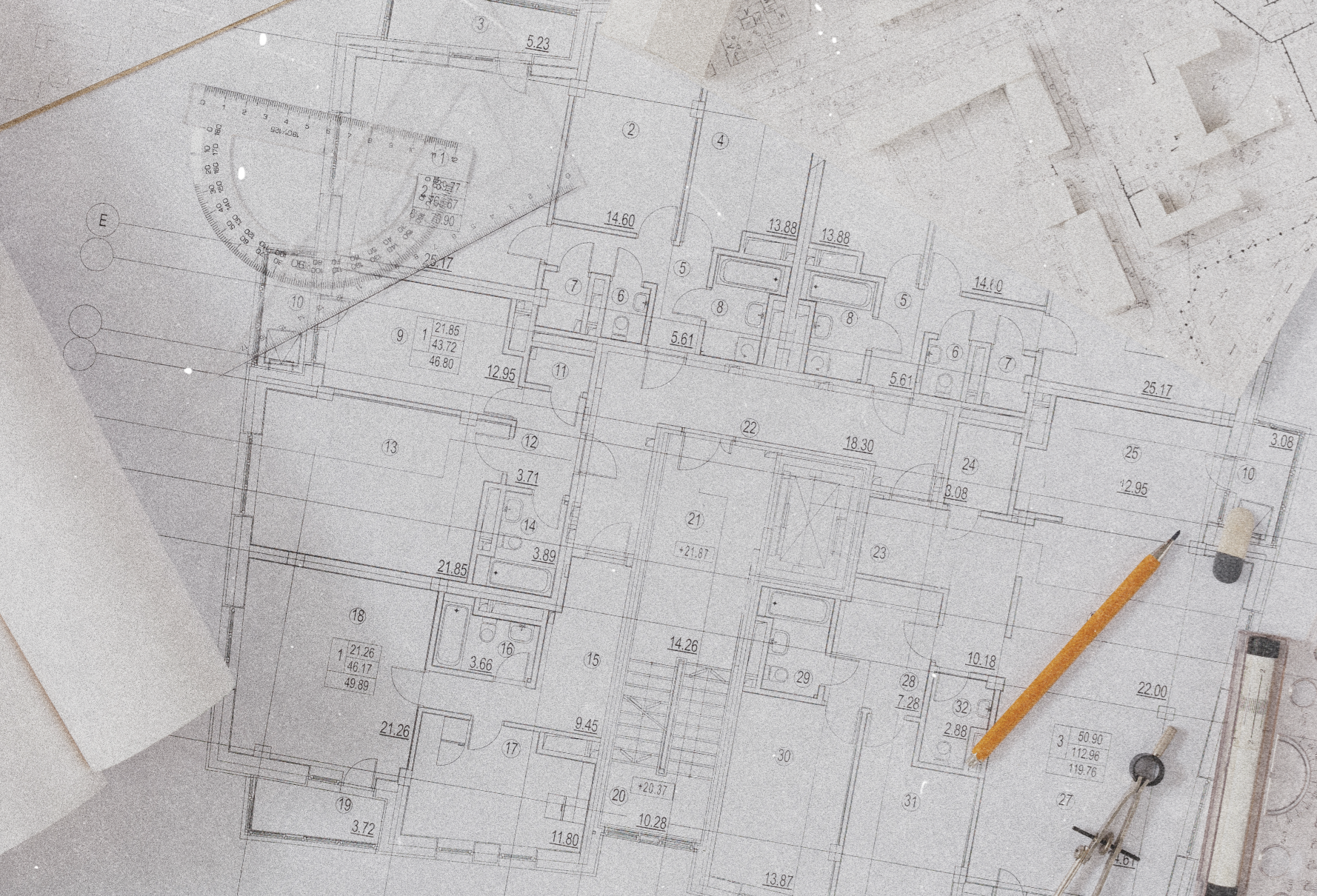plan d'architecte sur papier